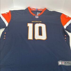 Denver Broncos Men’s Bo Nix #10 Navy and Orange Football Jersey - NFL